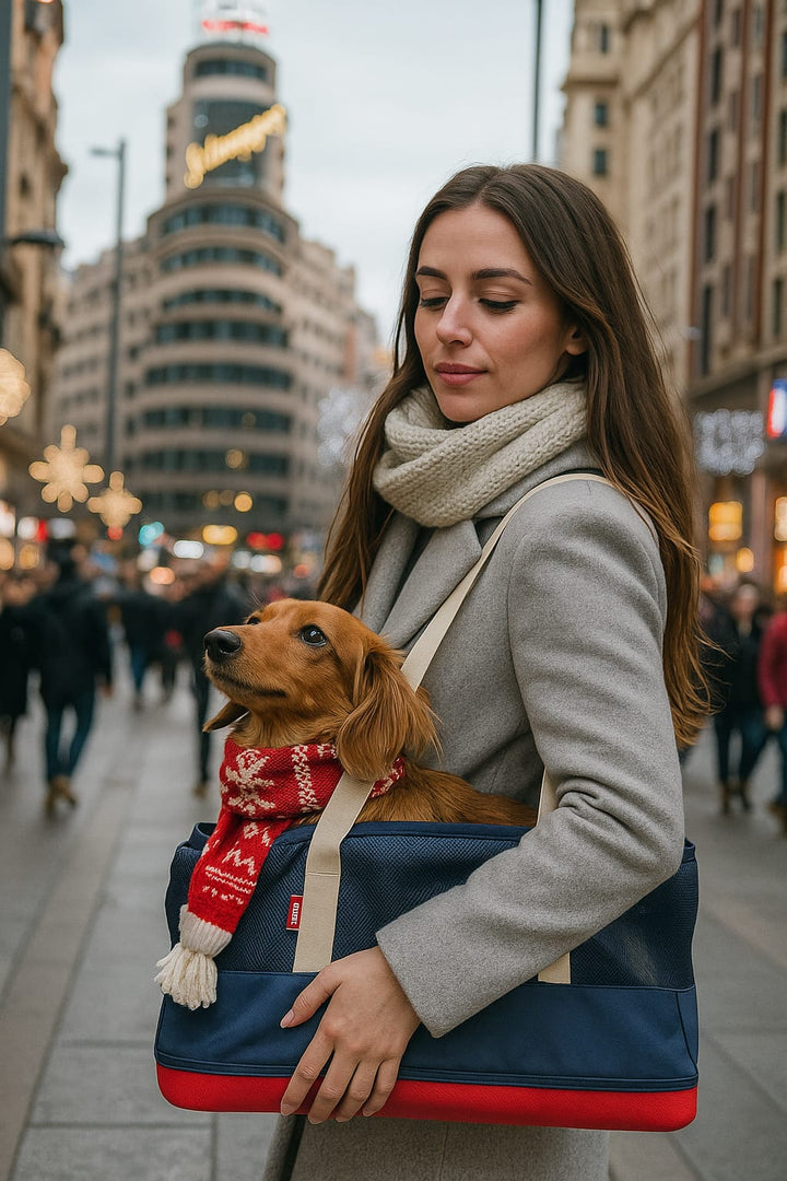 bolso para teckel ibiyaya extra largo azul marino