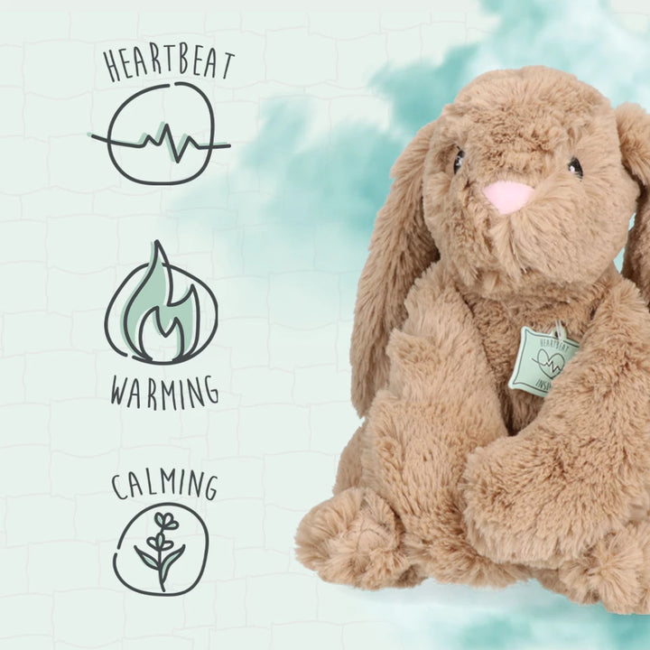 Peluche Conejito Verde Calmante con Calor y Latido para Perros