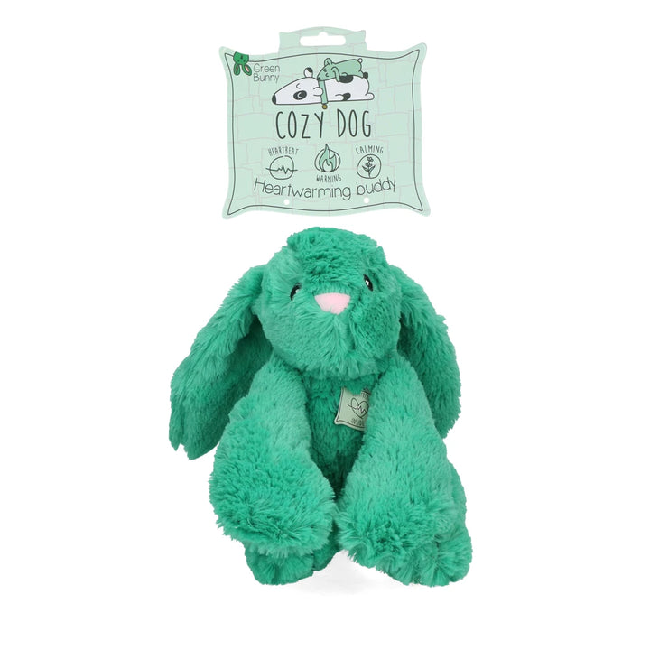 Peluche Conejito Verde Calmante con Calor y Latido para Perros