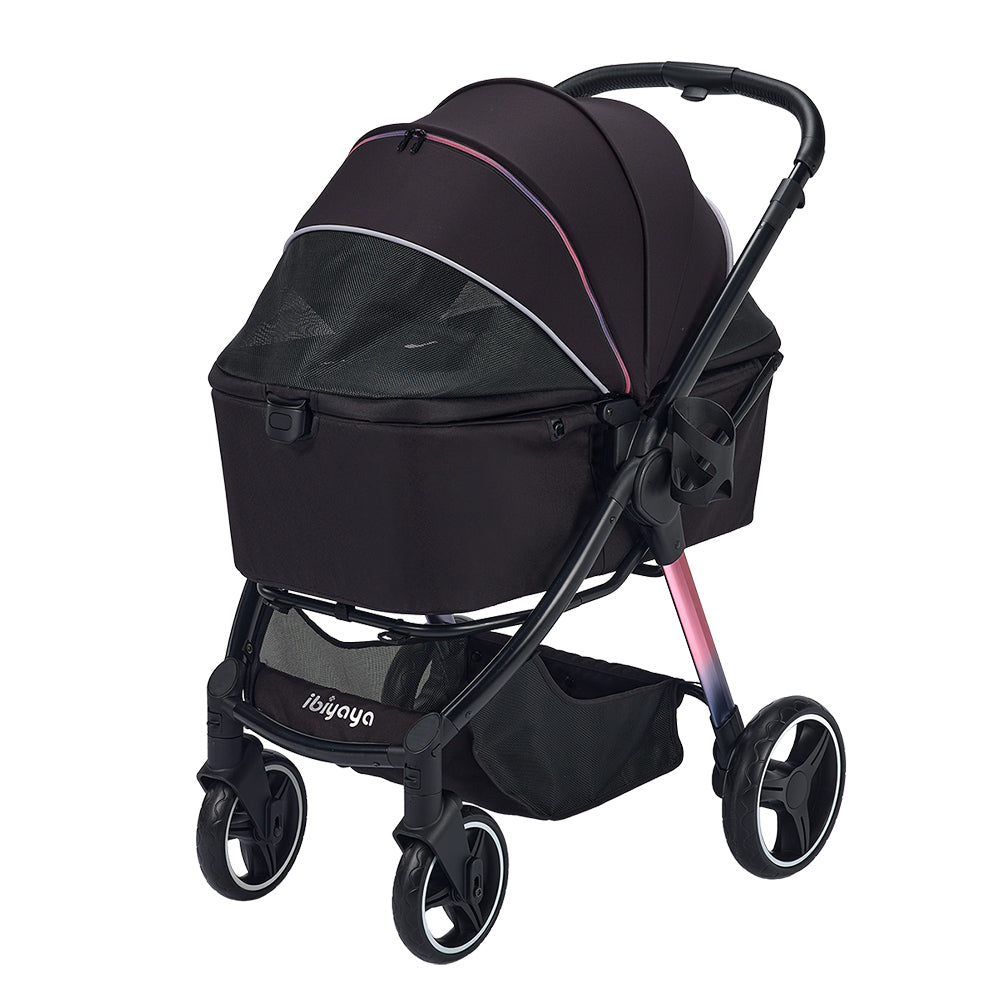 carrito ibiyaya retro luxe negro plegable para perros grandes hasta 25 kg