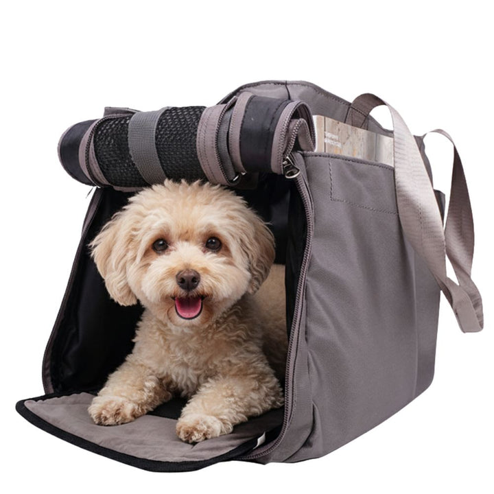 bolso tote ibiyaya gris transporte urbano mascotas