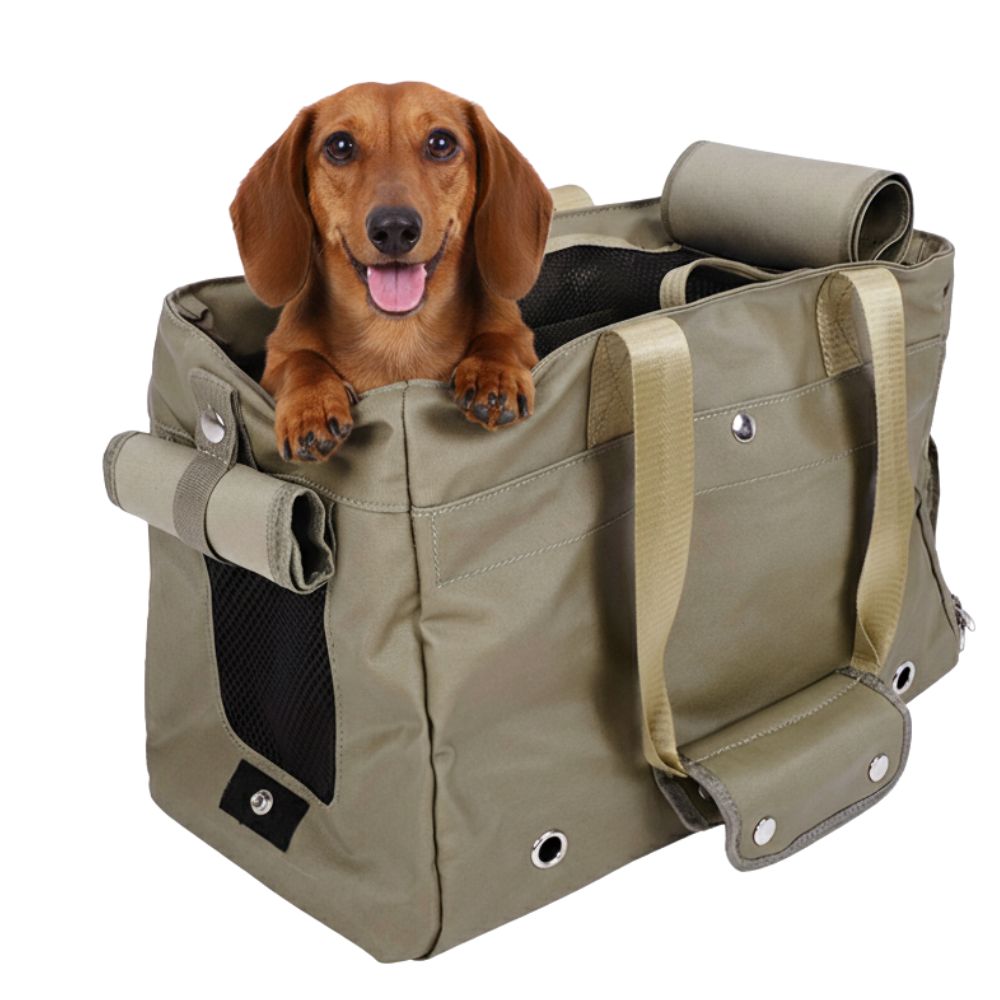 bolso tote impermeable ibiyaya gris para perros y gatos hasta 8 kg