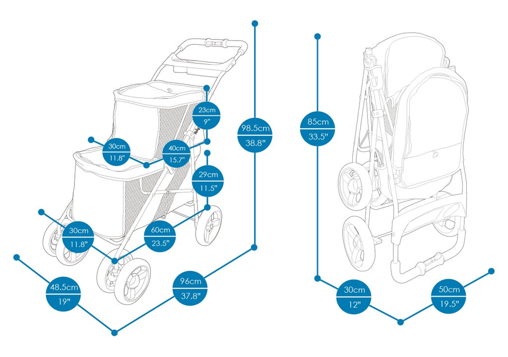 Ibiyaya Carrito Doble para Mascotas y Gatos Color Gris– Confort y Estilo en Cada Paseo