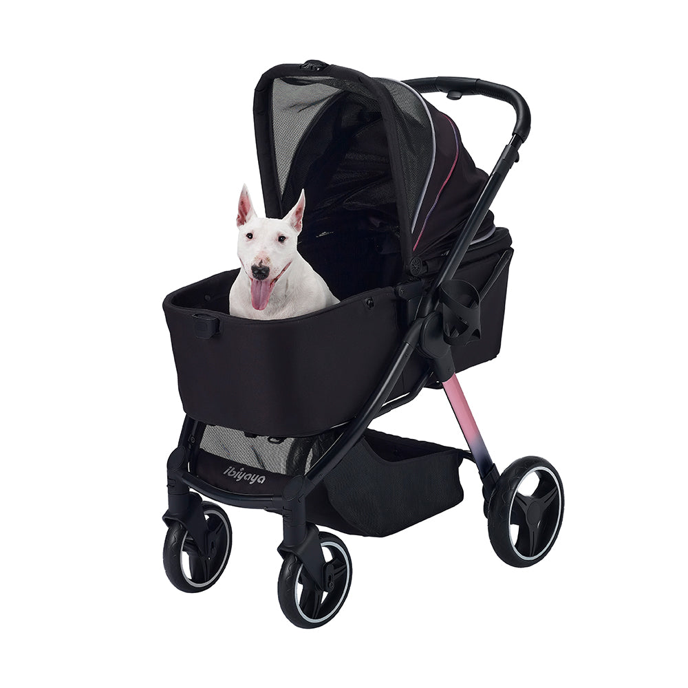carrito ibiyaya retro luxe negro para perros medianos hasta 25 kg