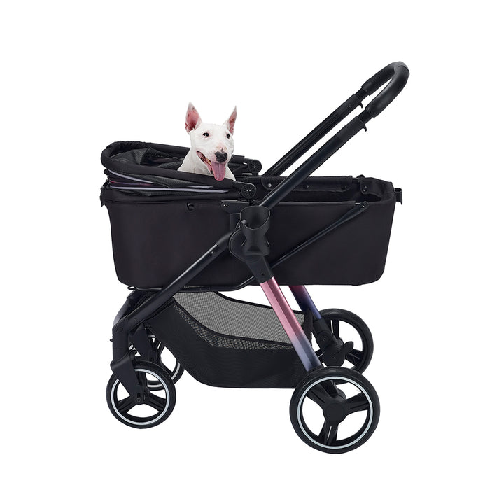 carrito ibiyaya retro luxe negro para perros medianos hasta 25 kg