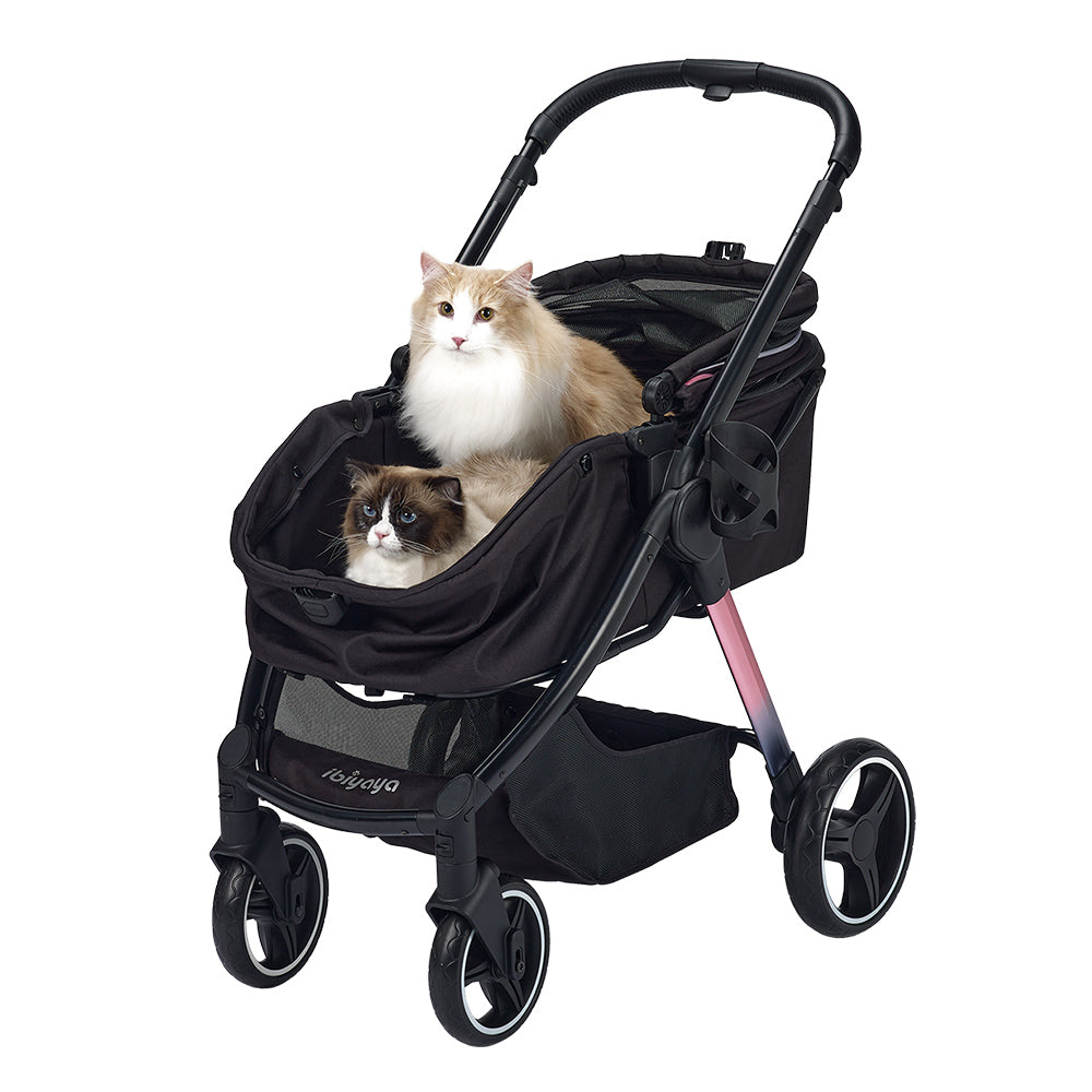 carrito ibiyaya retro luxe negro para perros medianos hasta 25 kg