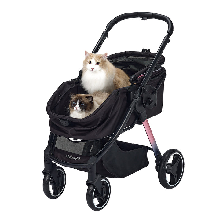 carrito ibiyaya retro luxe negro para perros medianos hasta 25 kg