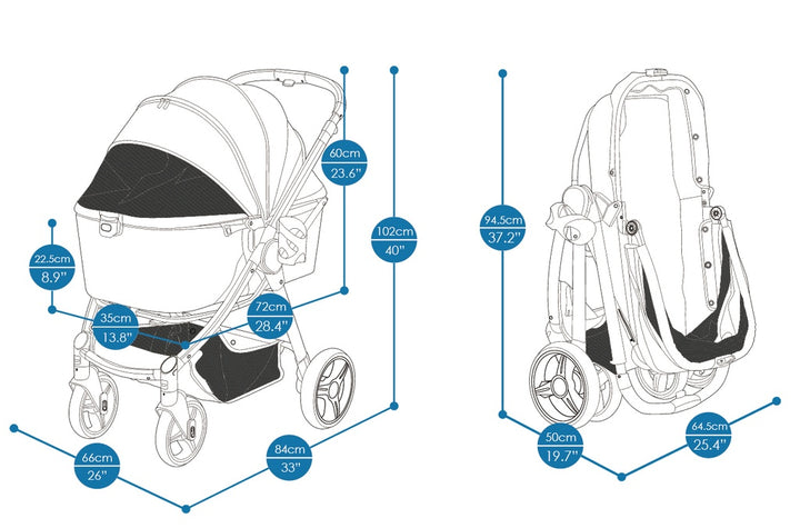 carrito ibiyaya retro luxe negro para perros medianos hasta 25 kg