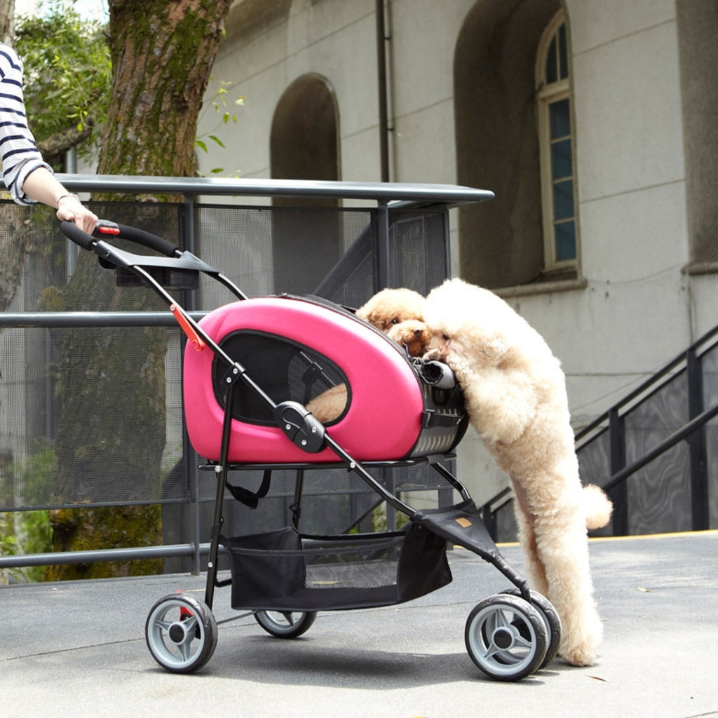 Carrito Multifuncional 5 en 1 para Perros y Gatos Diseño Premium Marron (Hasta 8 kg)