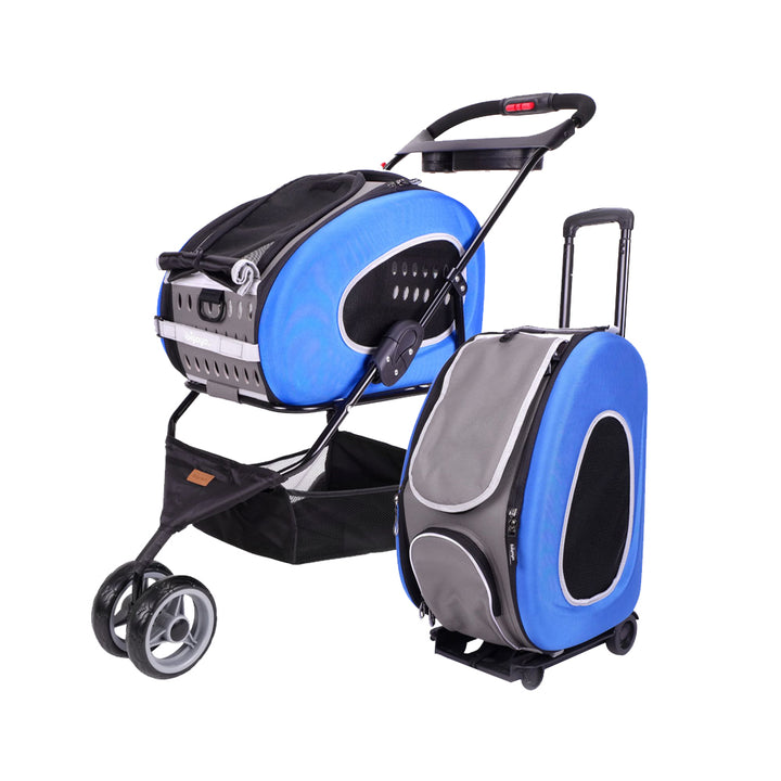 Carrito Multifuncional 5 en 1 para Perros y Gatos Diseño Premium Marron (Hasta 8 kg)