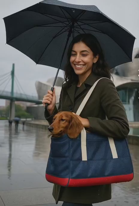 bolso para teckel ibiyaya extra largo azul marino