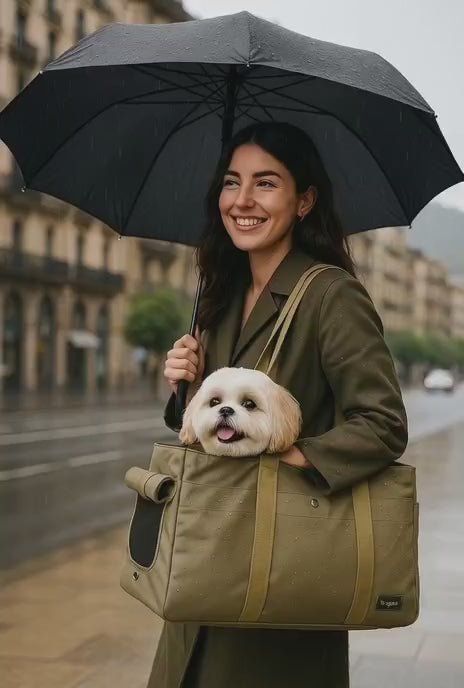 bolso de lona repelente al agua para perro pequeño