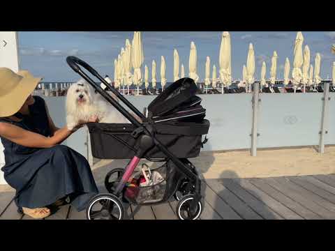 carrito ibiyaya retro luxe negro para perros medianos hasta 25 kg