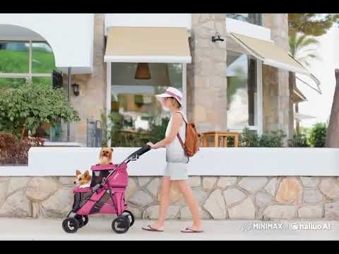 Ibiyaya Carrito Doble para Mascotas y Gatos Color Gris– Confort y Estilo en Cada Paseo