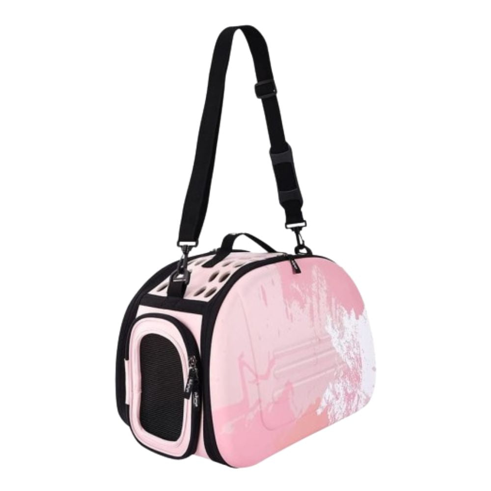 transportin plegable ibiyaya 2 en 1 rosa hasta 6 kg