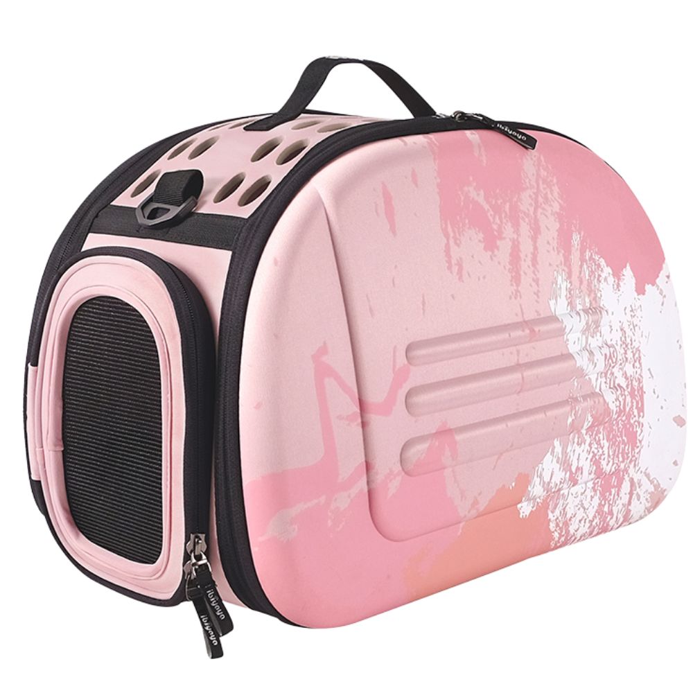 transportin plegable ibiyaya 2 en 1 rosa hasta 6 kg