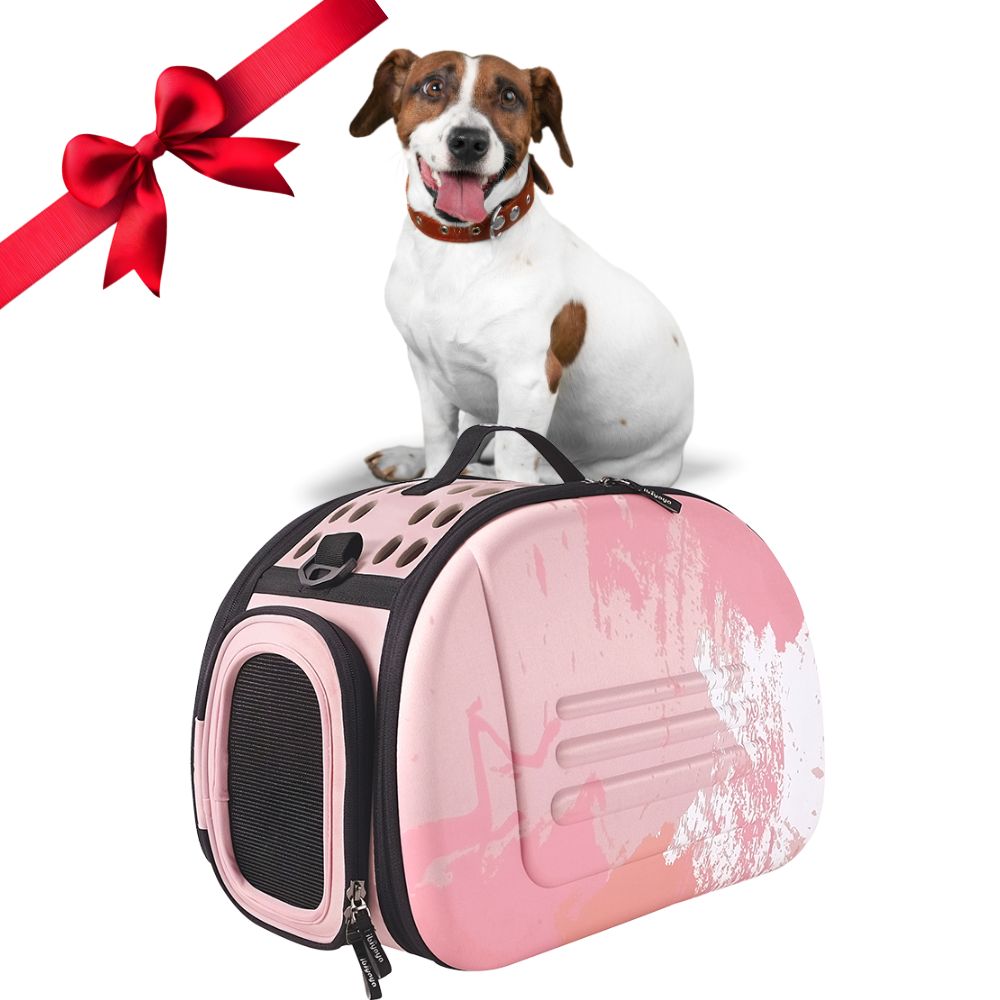 transportin plegable ibiyaya 2 en 1 rosa hasta 6 kg