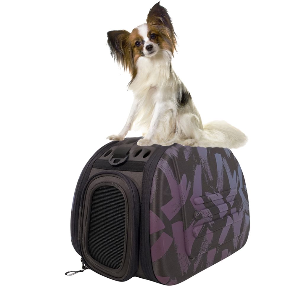 transportin plegable ibiyaya 2 en 1 lila hasta 6 kg