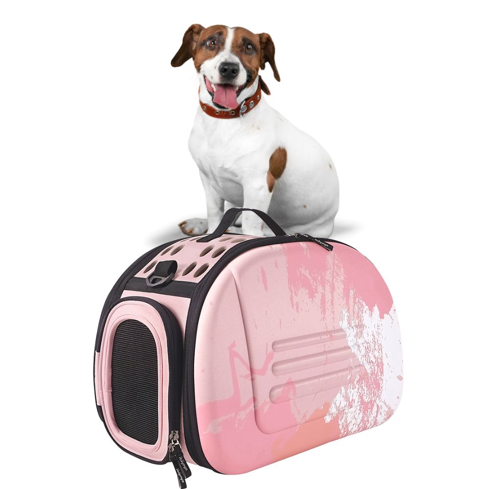 transportin plegable ibiyaya 2 en 1 rosa hasta 6 kg