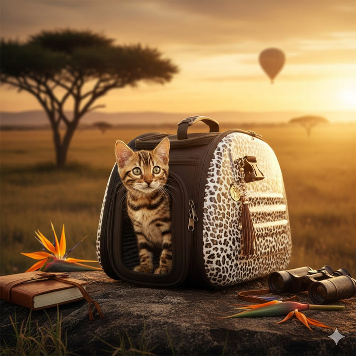 transportin plegable animal print ibiyaya hasta 6 kg