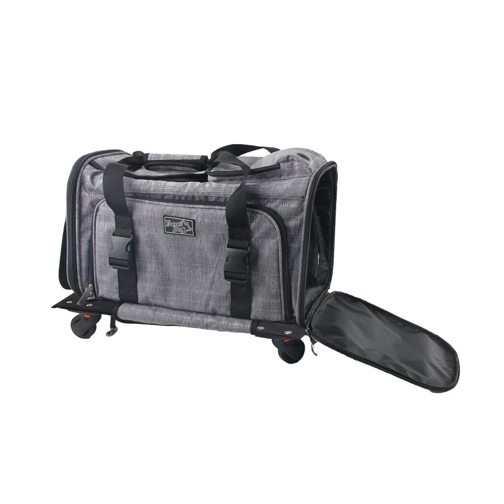 Transportín con Ruedas para Mascotas Ruedas giratorias 360° Capacidad hasta 11K